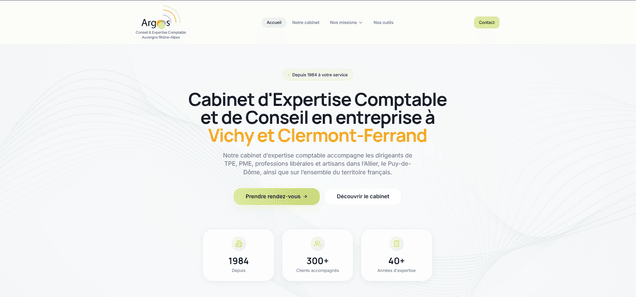 Réalisation site vitrine Argos expert comptable