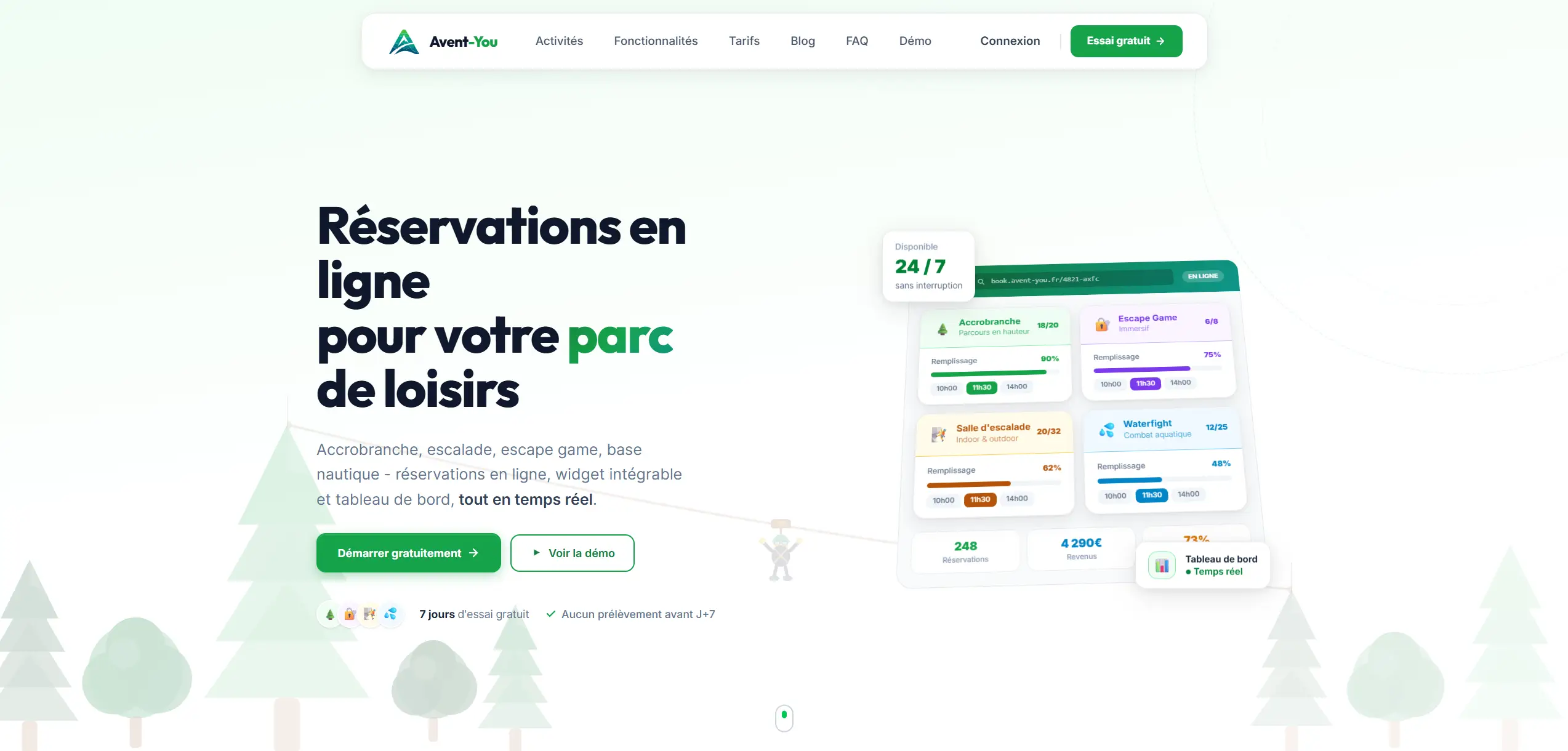 Réalisation plateforme de réservation Avent-You