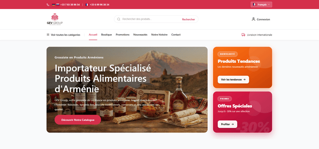 Réalisation plateforme e-commerce G.E.V Group