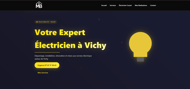 Réalisation site vitrine MB Electricien